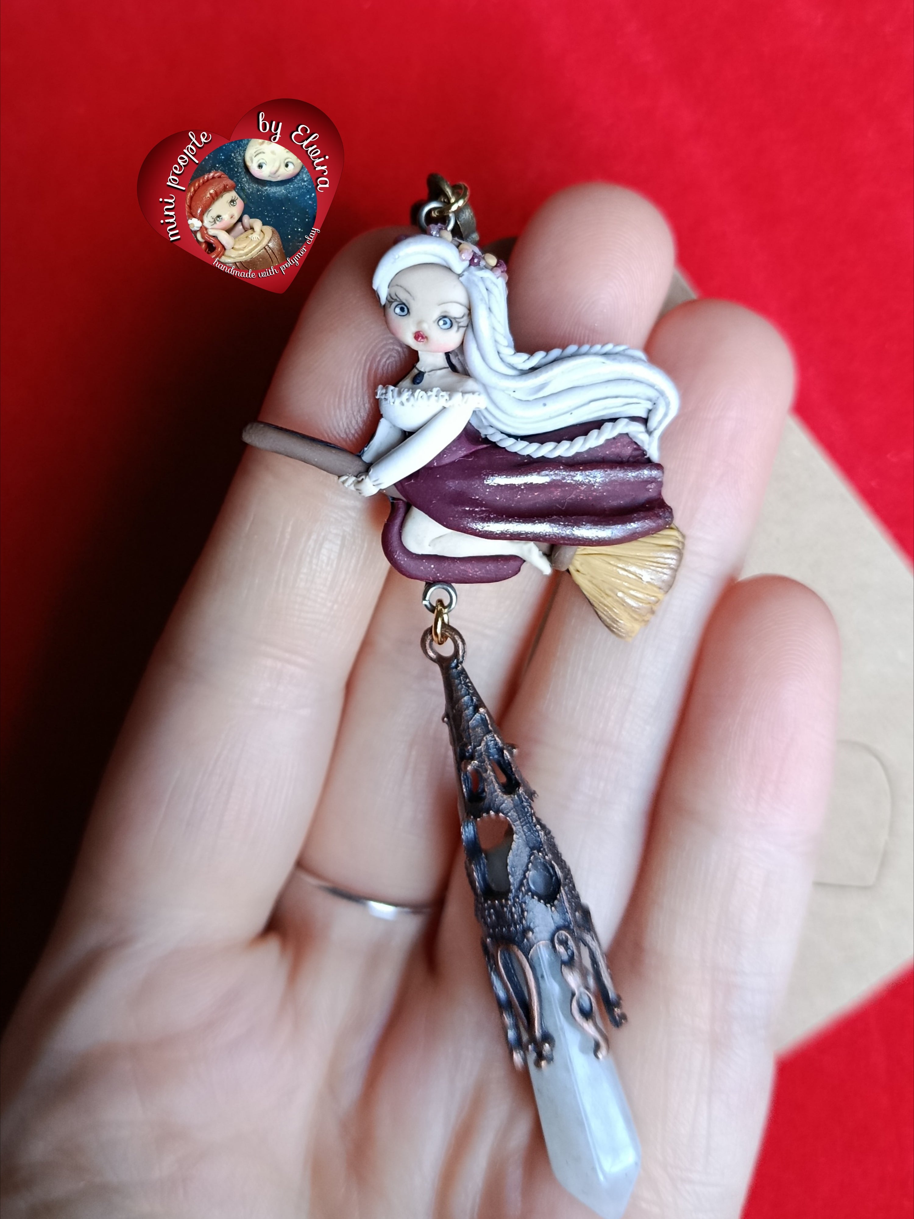 Collana Strega Barbara e quarzo bianco