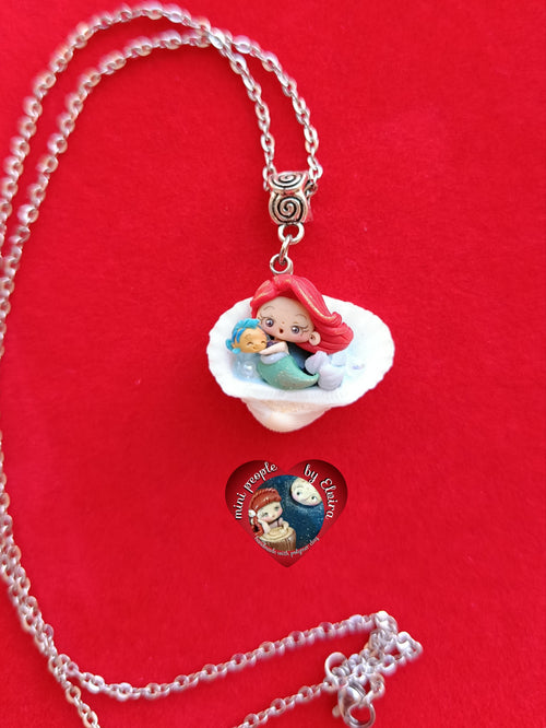 Collana Ariel in conchiglia con flounder