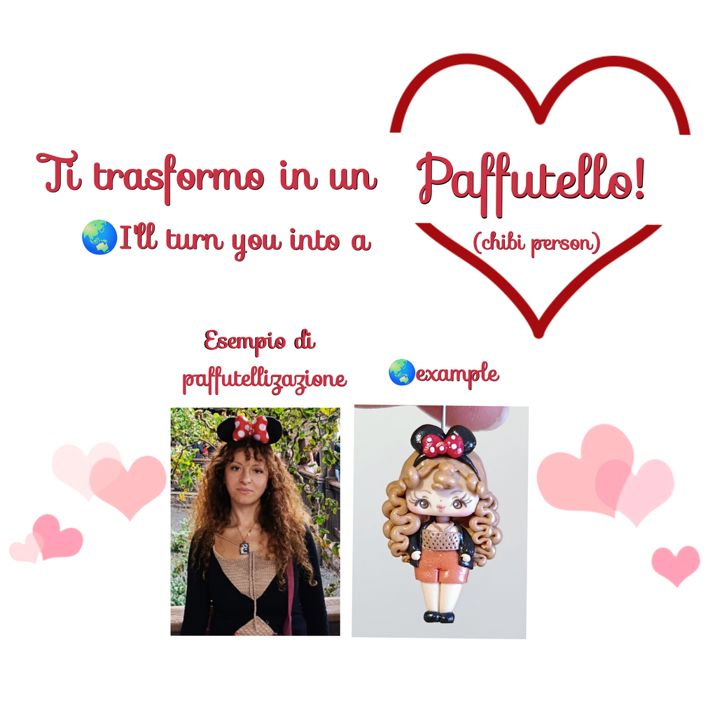 Ciondolo - charm personalizzato, custom, Paffutello, chibi