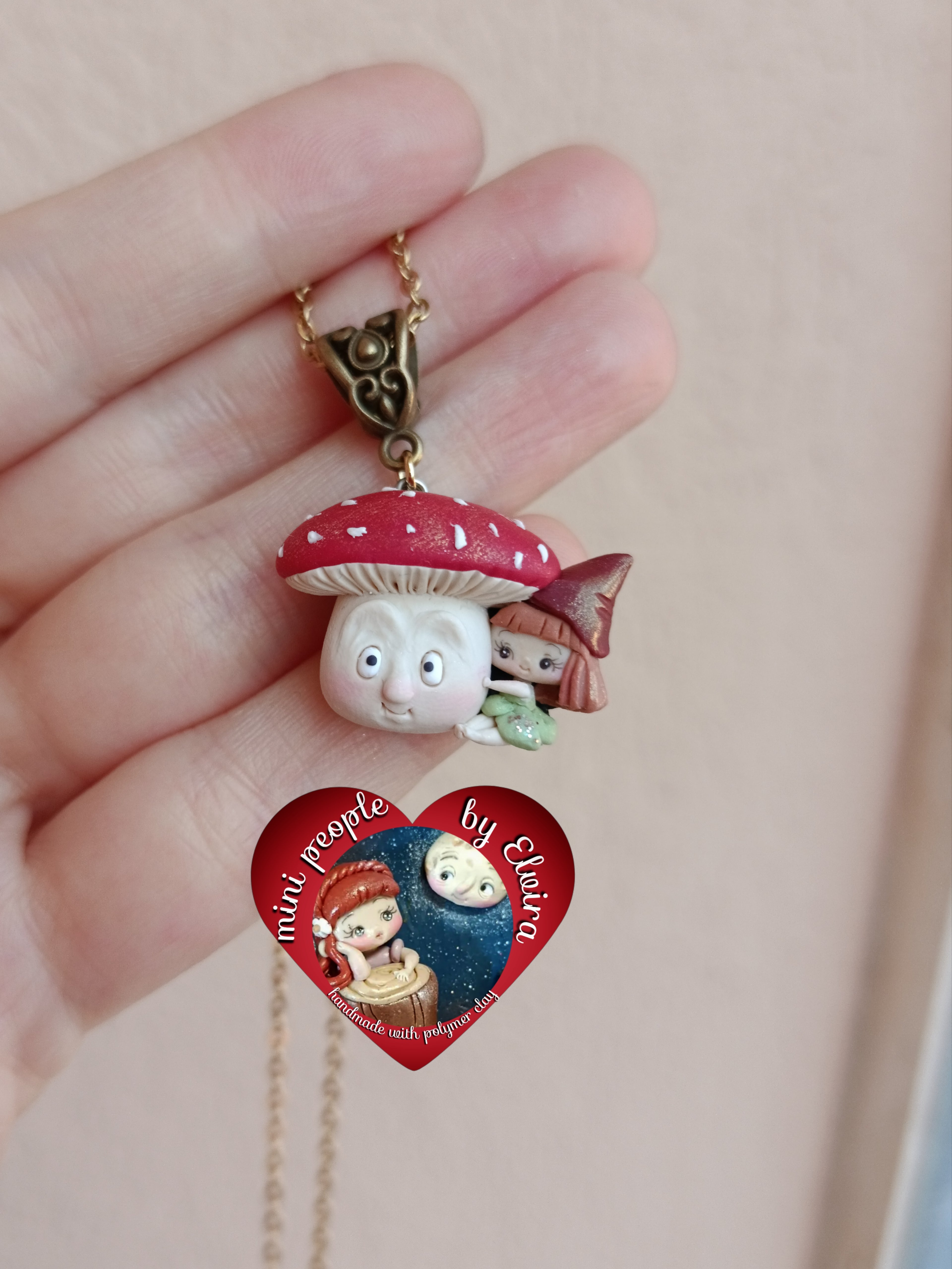 Collana gnomo con fungo