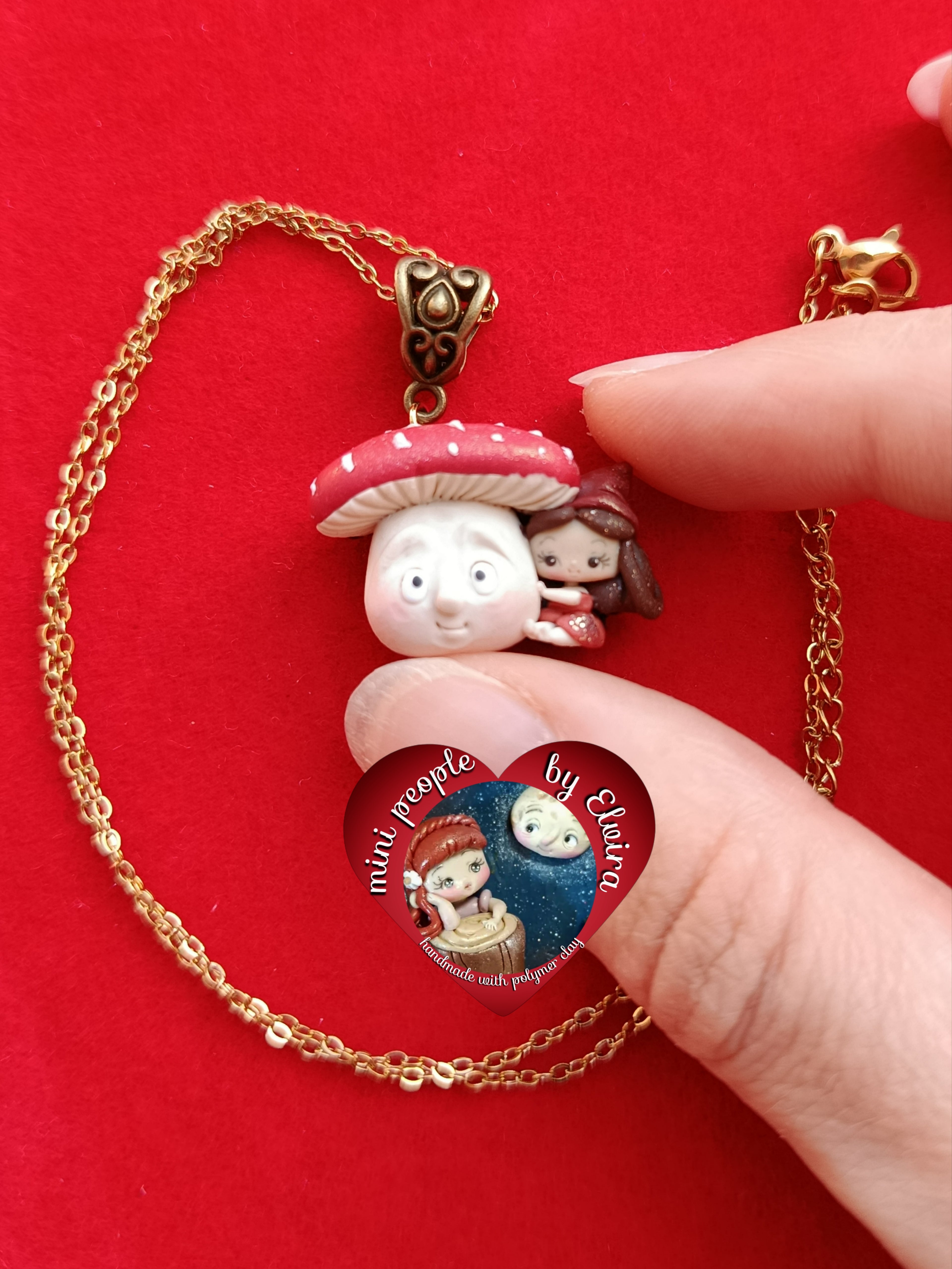Collana gnomo con fungo