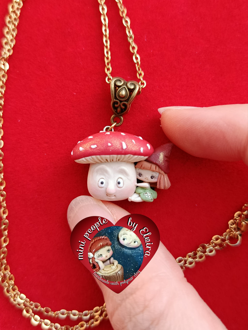 Collana gnomo con fungo