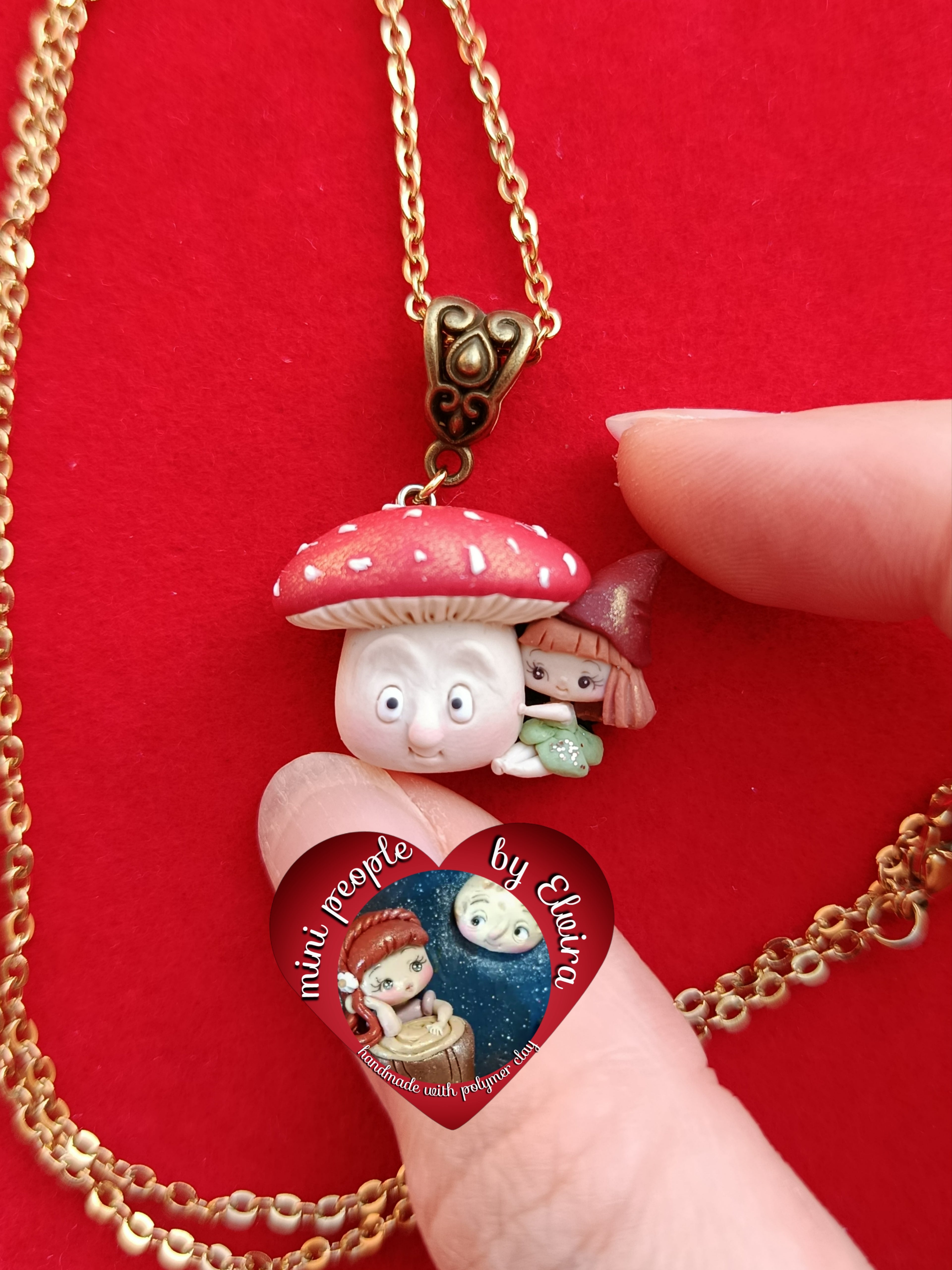 Collana gnomo con fungo