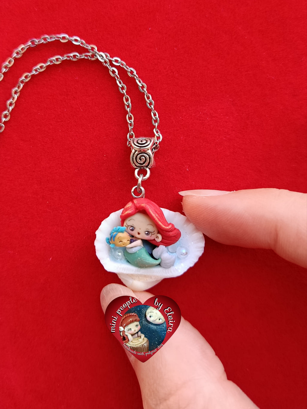 Collana Ariel in conchiglia con flounder