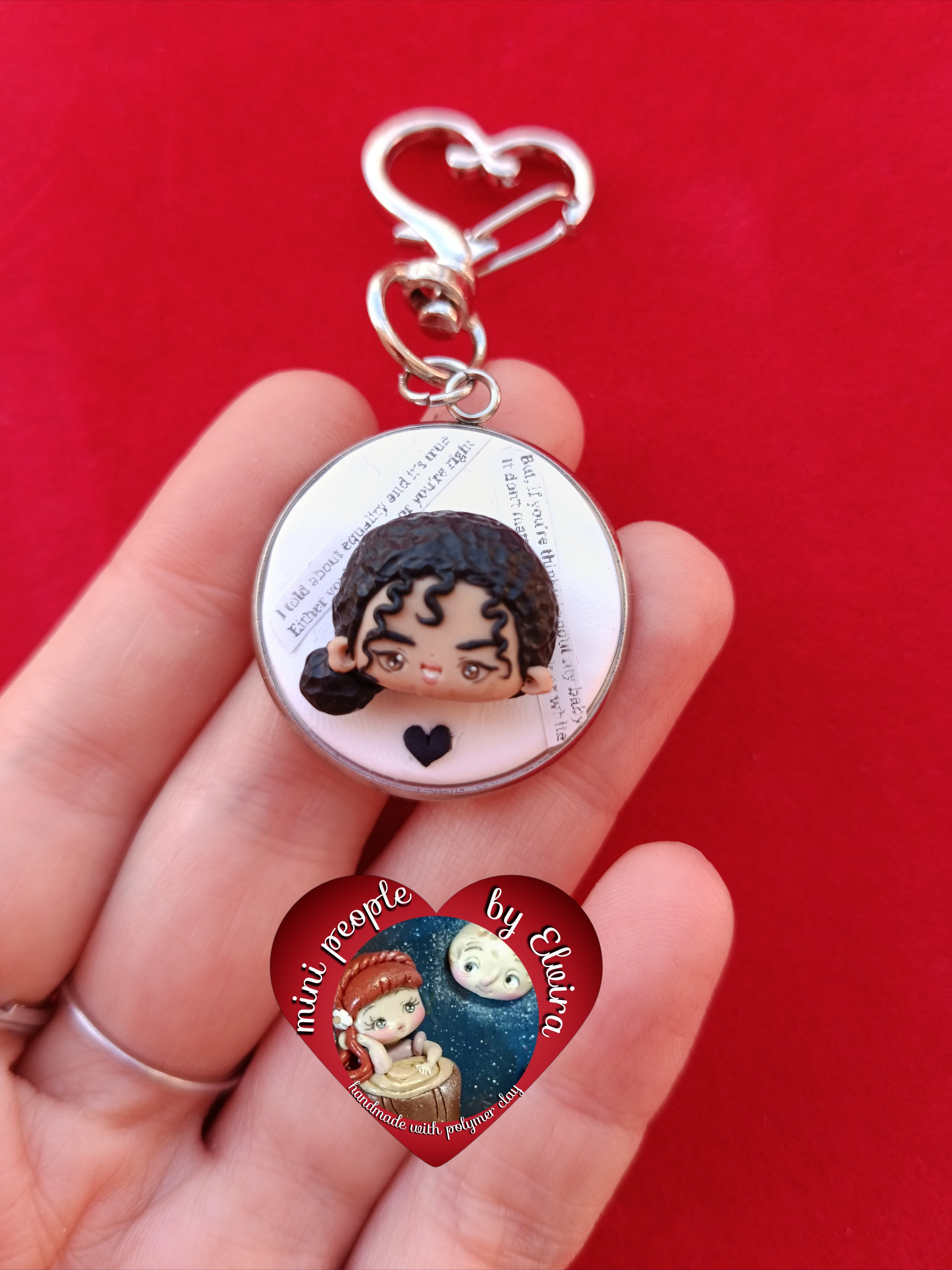 Portachiavi Keychain Bag charm Michael, Black or white
