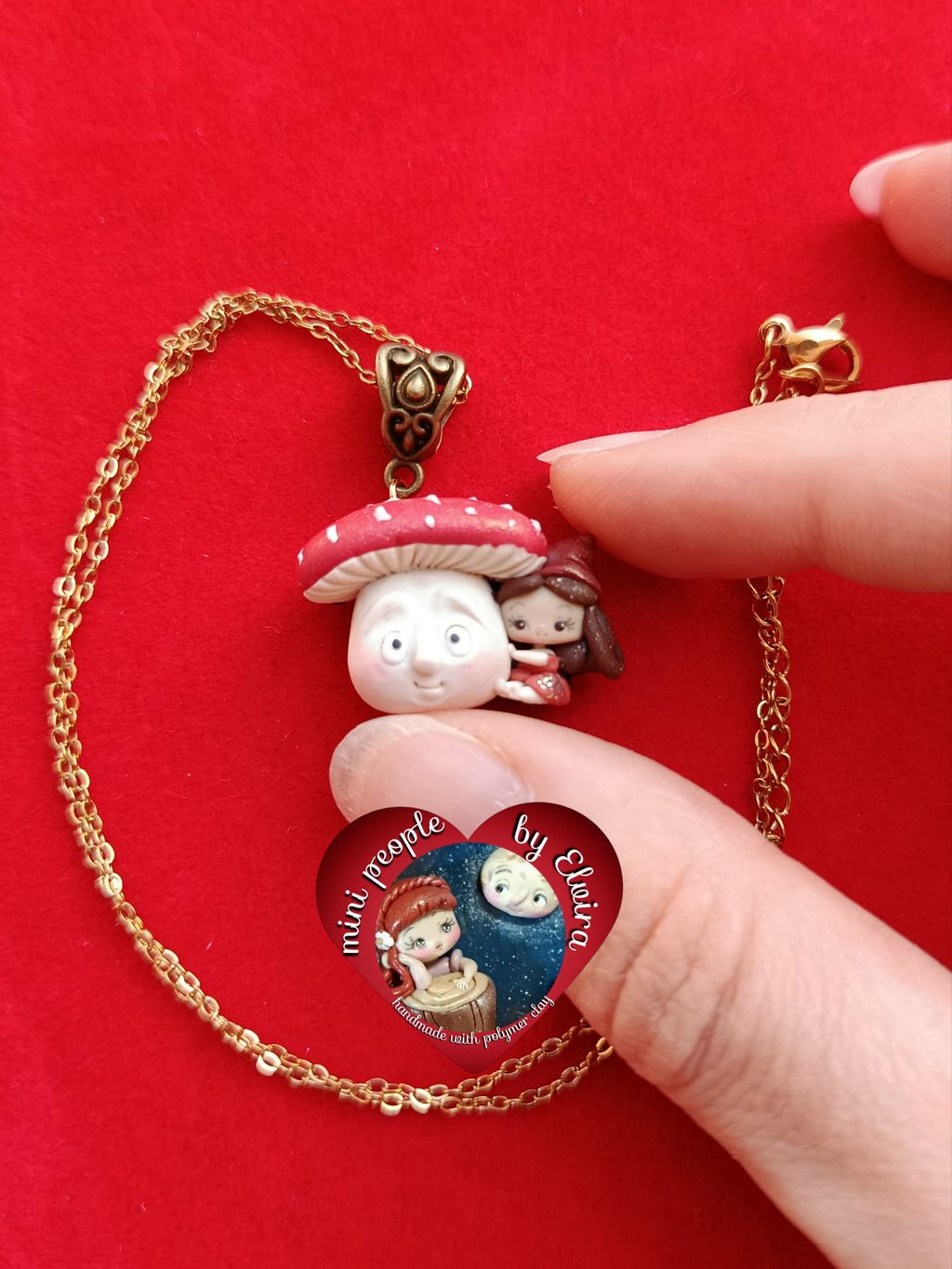 Collana gnomo con fungo