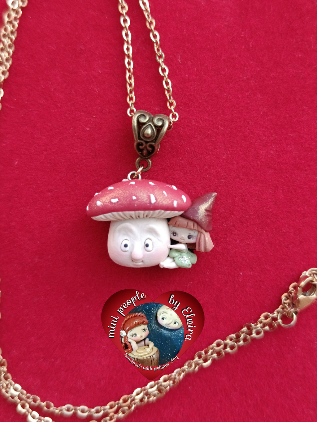 Collana gnomo con fungo