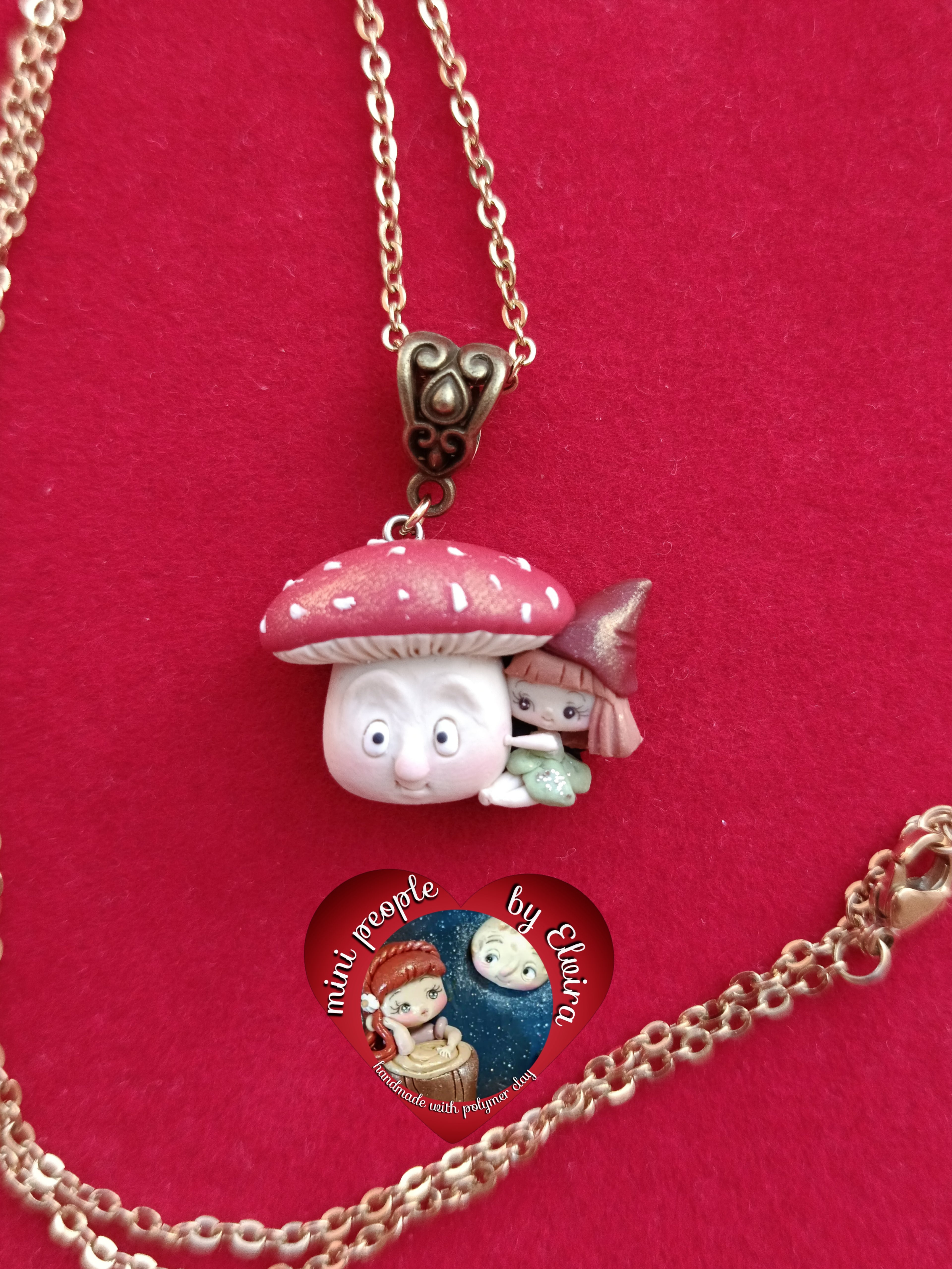 Collana gnomo con fungo