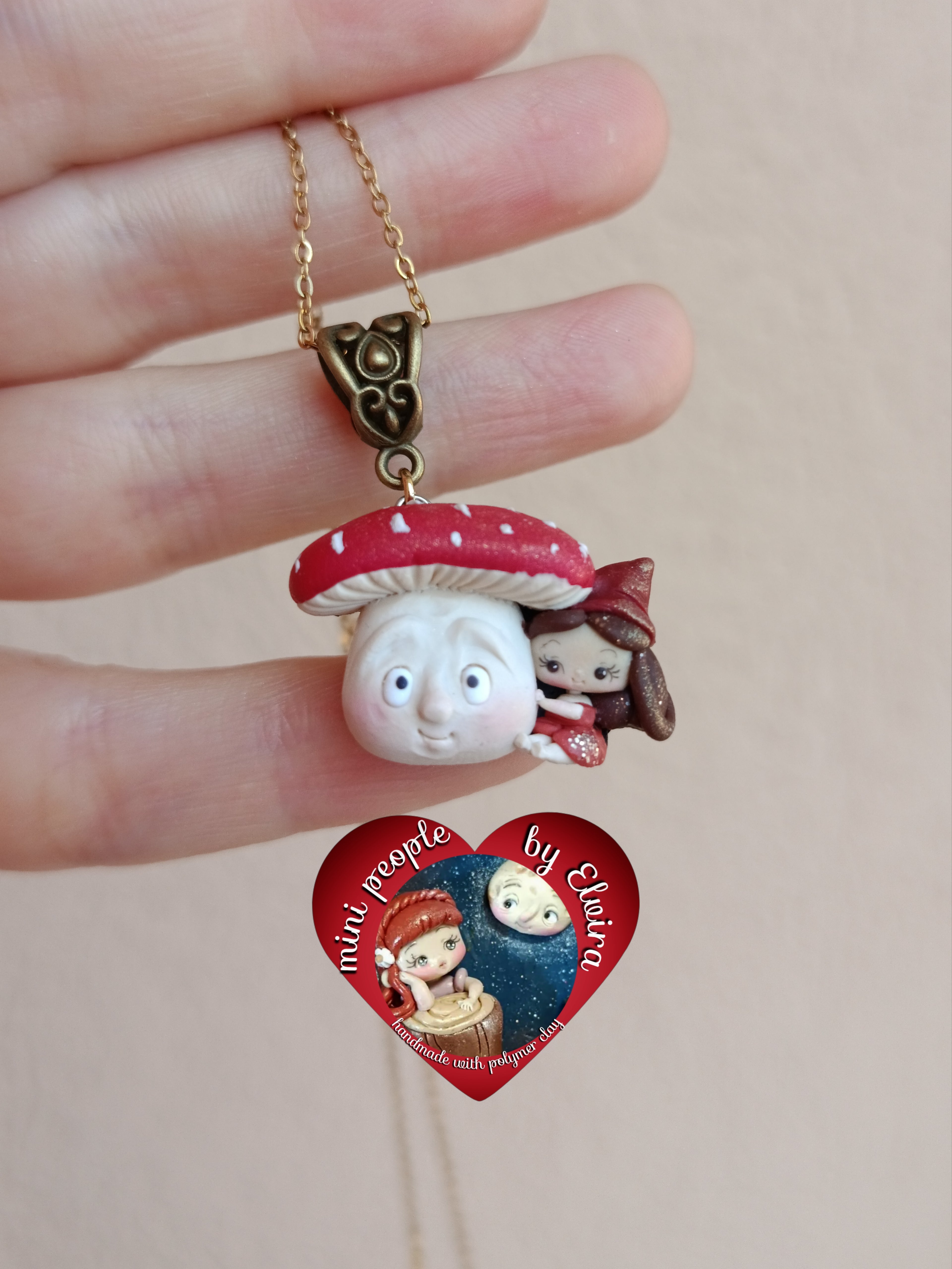 Collana gnomo con fungo