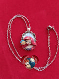 Collana cameo Ariel e flounder