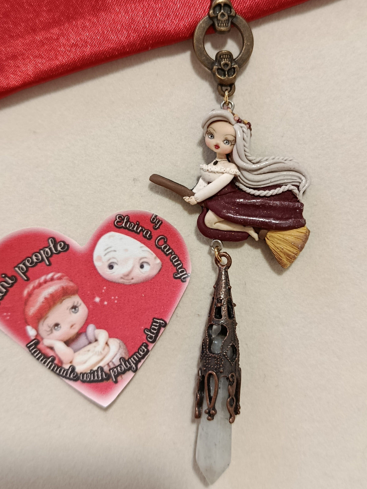 Collana Strega Barbara e quarzo bianco