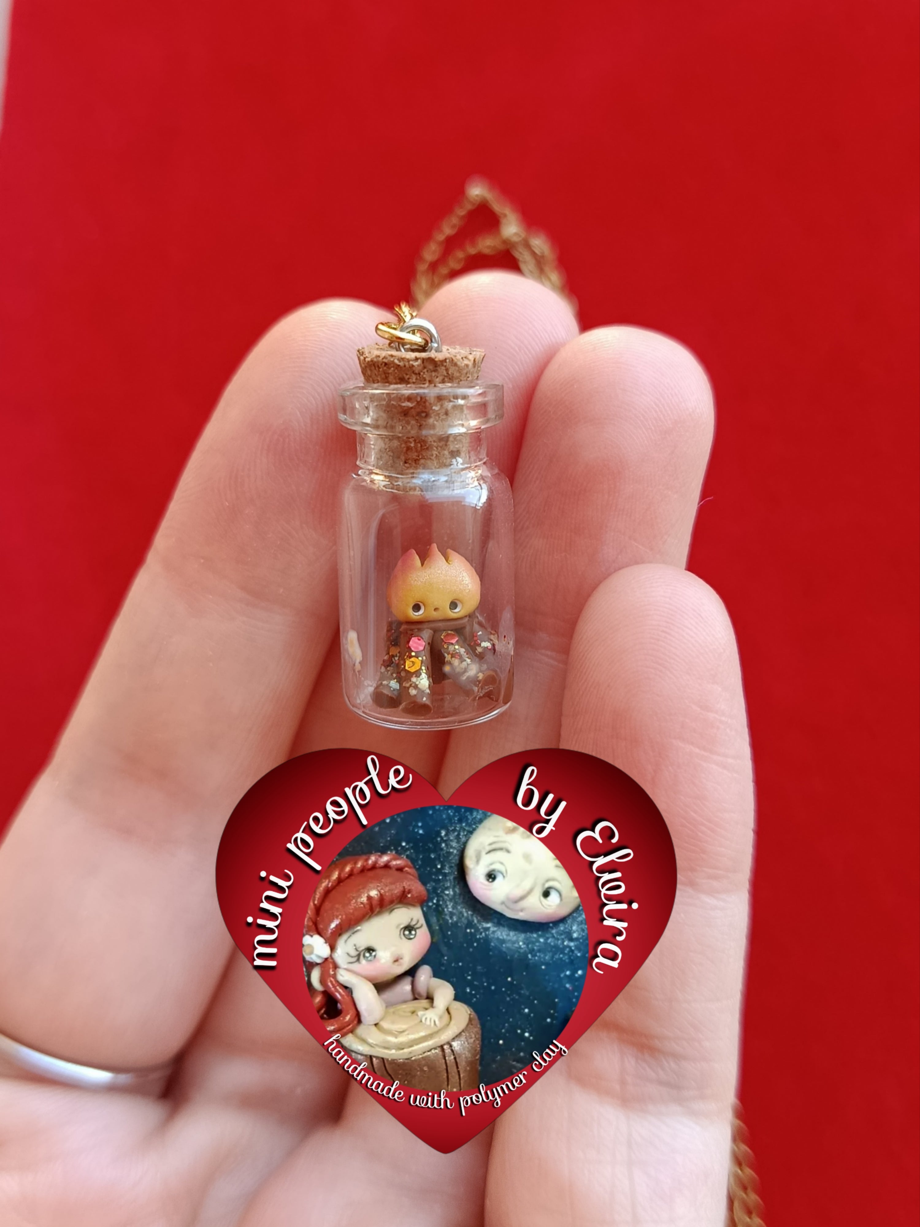 Collana bottiglietta calcifer