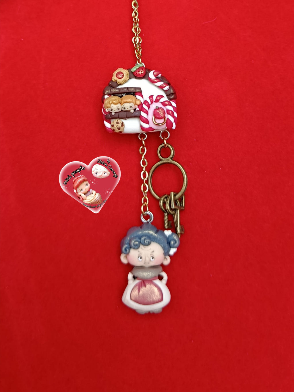 Collana Paffhouse Hansel e gretel anziana streghina cattiva dollhouse apribile