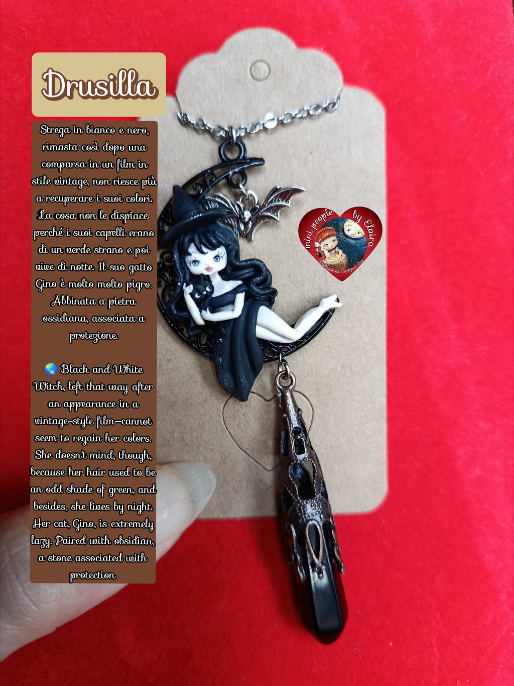 Collana Strega Drusilla e ossidiana
