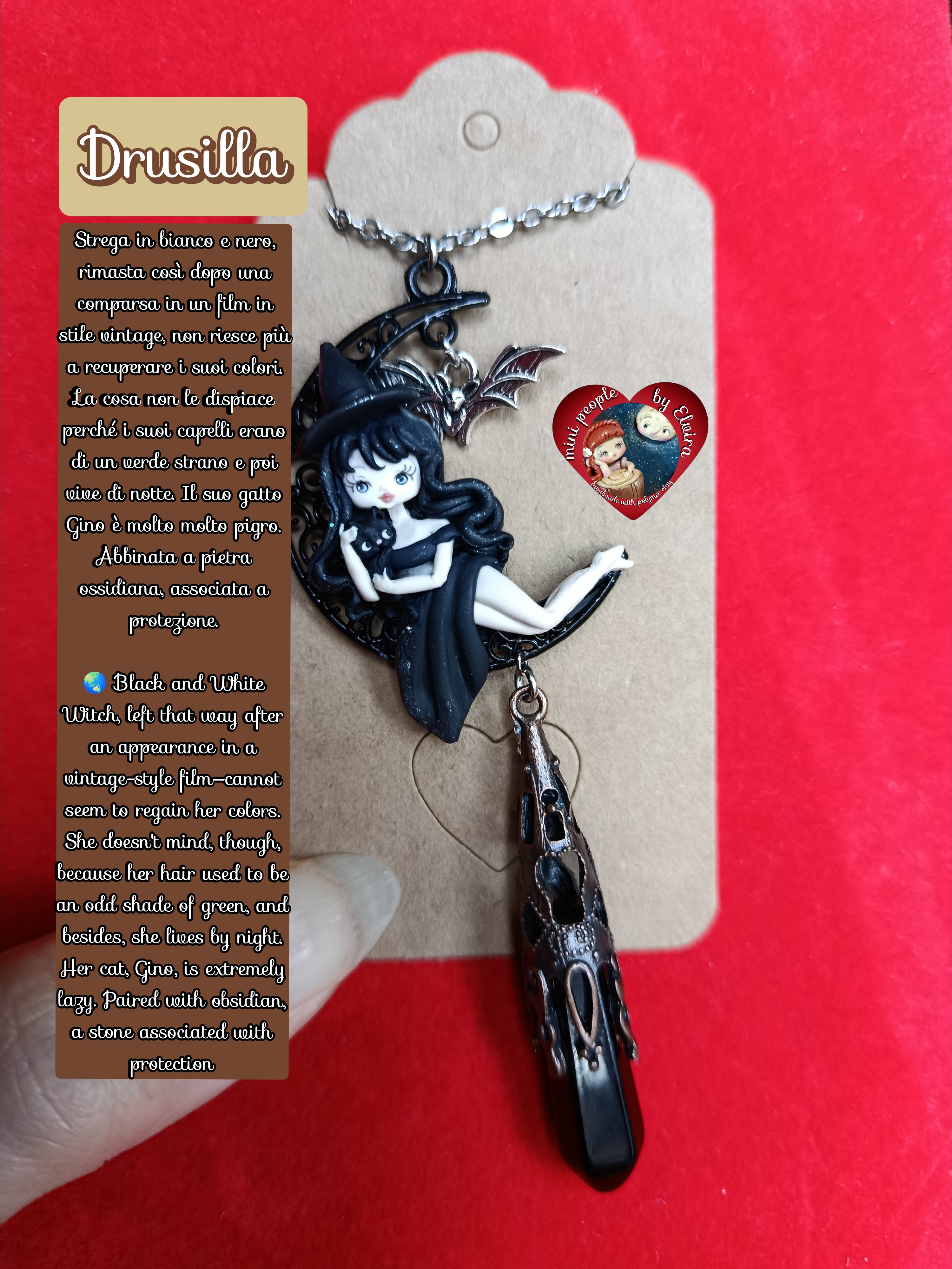 Collana Strega Drusilla e ossidiana