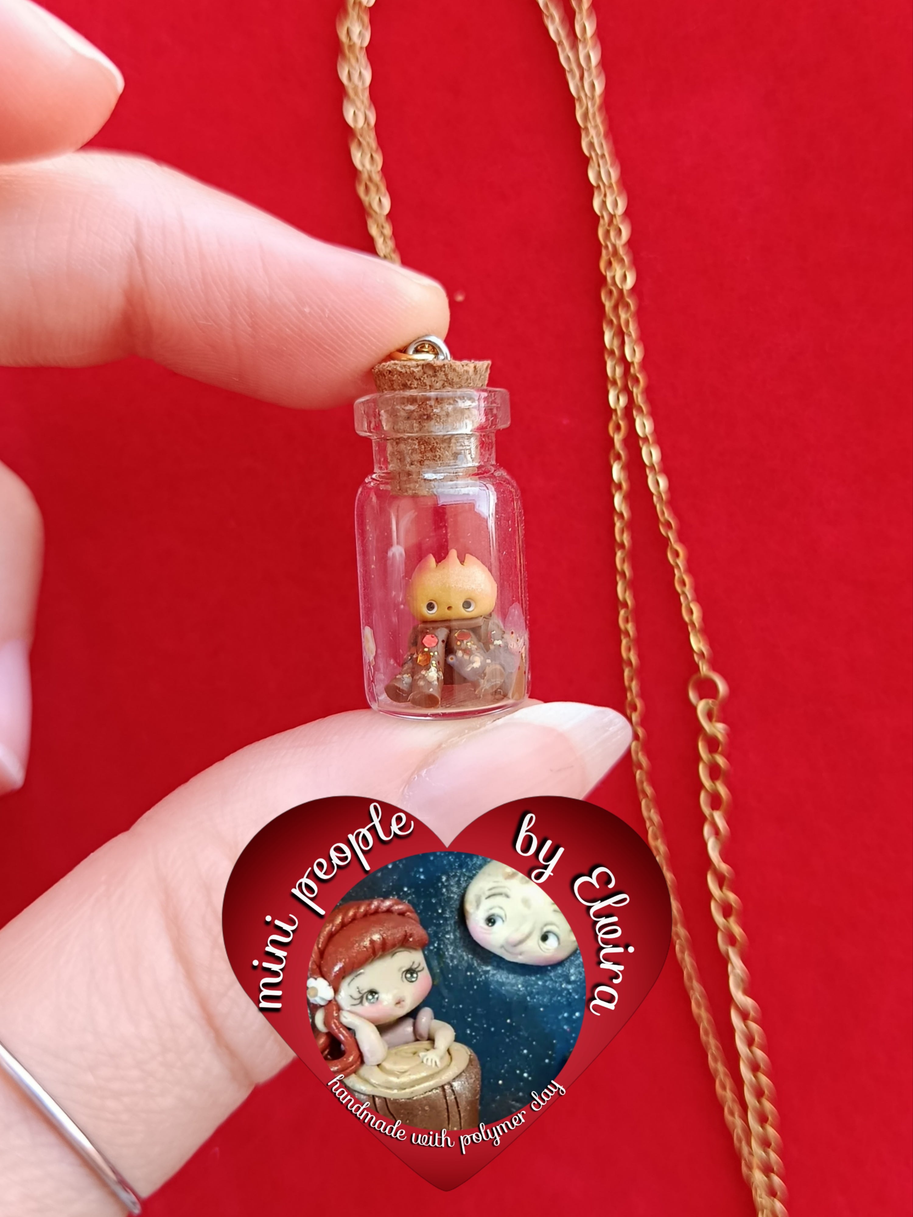 Collana bottiglietta calcifer