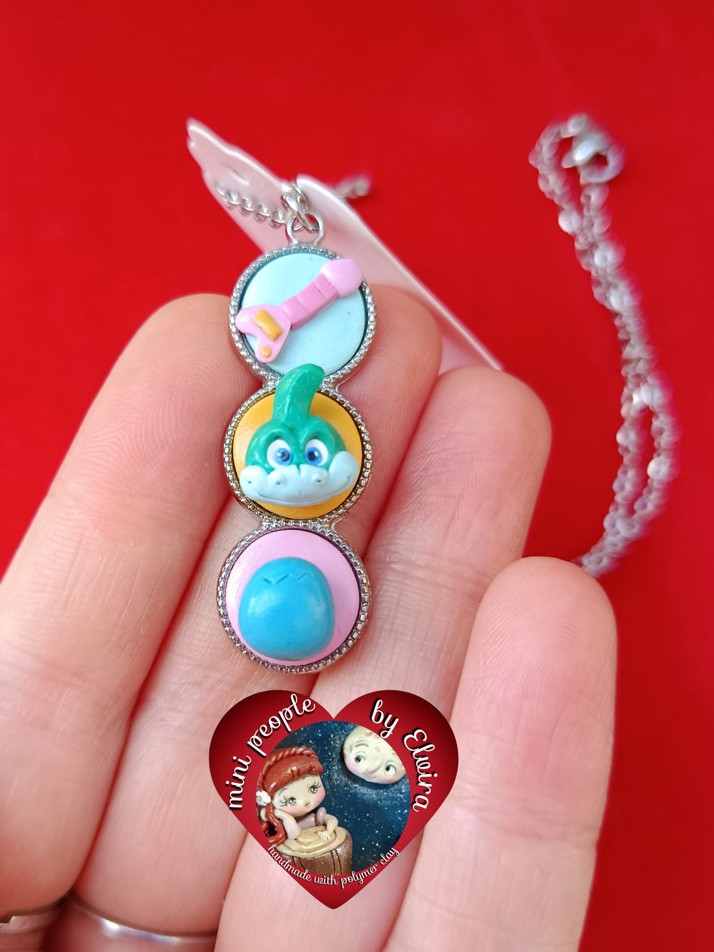 Collana Ti voglio bene Denver, dinosauro, cartoni animati vintage